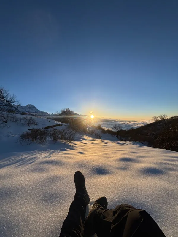 Mulde Viewpoint: Snow, Rhododendrons Near Pokhara